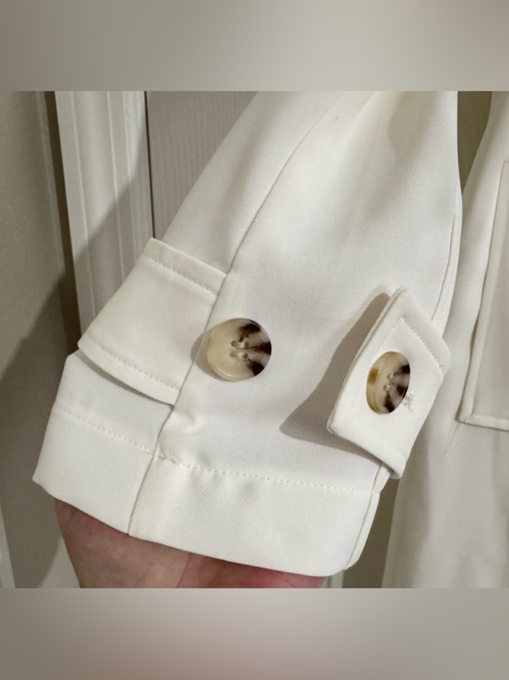 Bagatelle Collection Lightweight Trench Coat Winter White Size M NWT - Picture 5 of 13